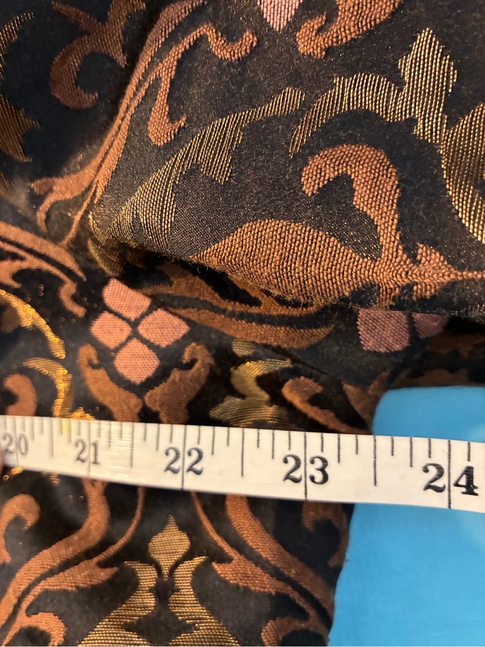 NINE WEST Vintage Floral Brocade Jacket with Faux Fur Collar Brown/Gold Large - Picture 7 of 7
